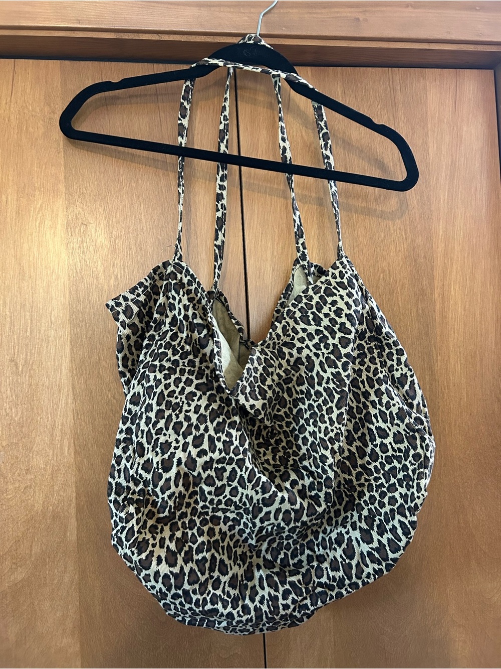 Amazon Leopard Print Tote Bag in Beige and Black